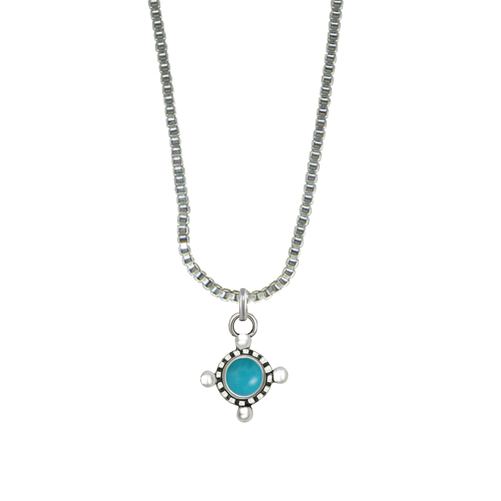 Sterling Silver Little Turquoise Pendant Necklace